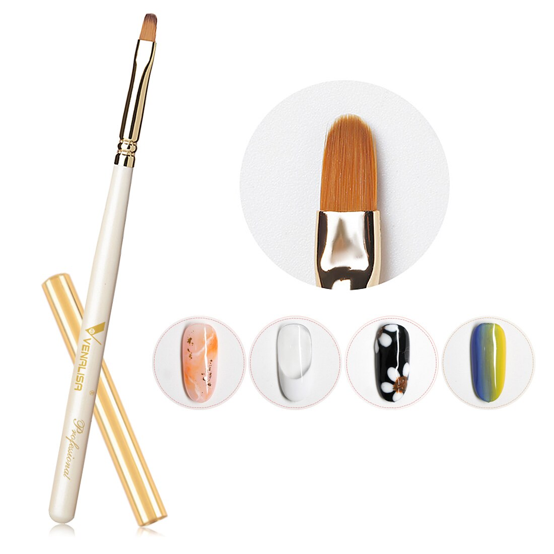 Negle pensel maling pen franske negle akryl negle hård gelé uv gel 2 i 1 nail art 2 side venalisa poly negle gel brug: Væske