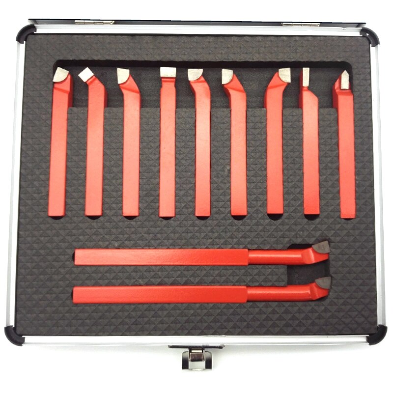 11Pcs 10X10 Mm, carbide Tip Getipt Bit Set Gesoldeerde Frees Gereedschappen Voor Metalen Cnc Draaibank, Lassen Draaien Gereedschaphouder: Default Title