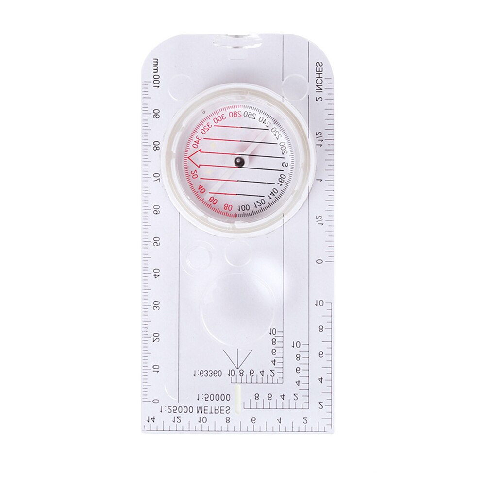 Guide Portable Handheld Compass Car Camping Hiking Pointing Guide Transparent Luminous Scale Compass Map Ruler