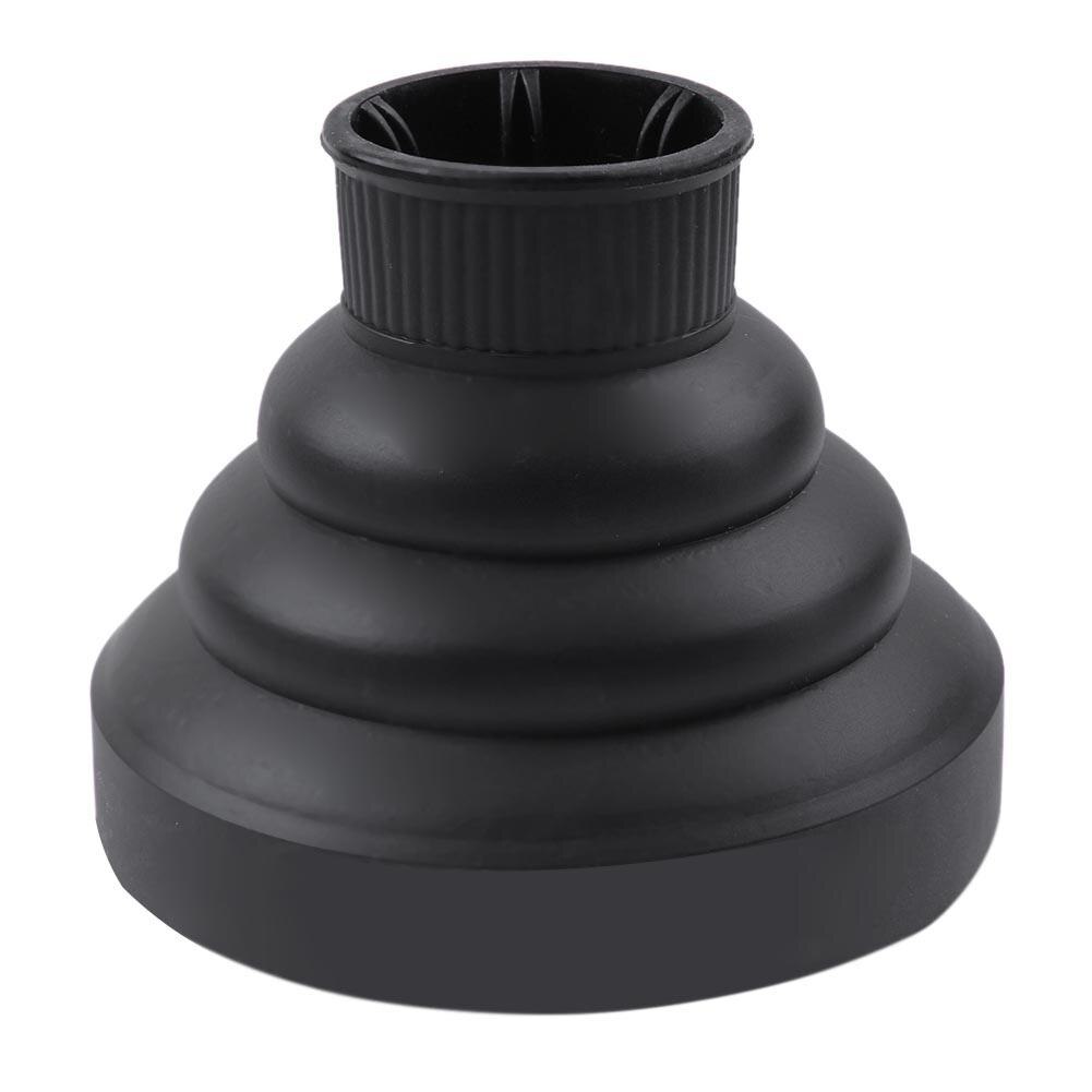 Professionele föhn diffuser cover opvouwbare siliconen kap föhn haarkap kap kapsalon krullen styling haarverzorgingstools: Zwart