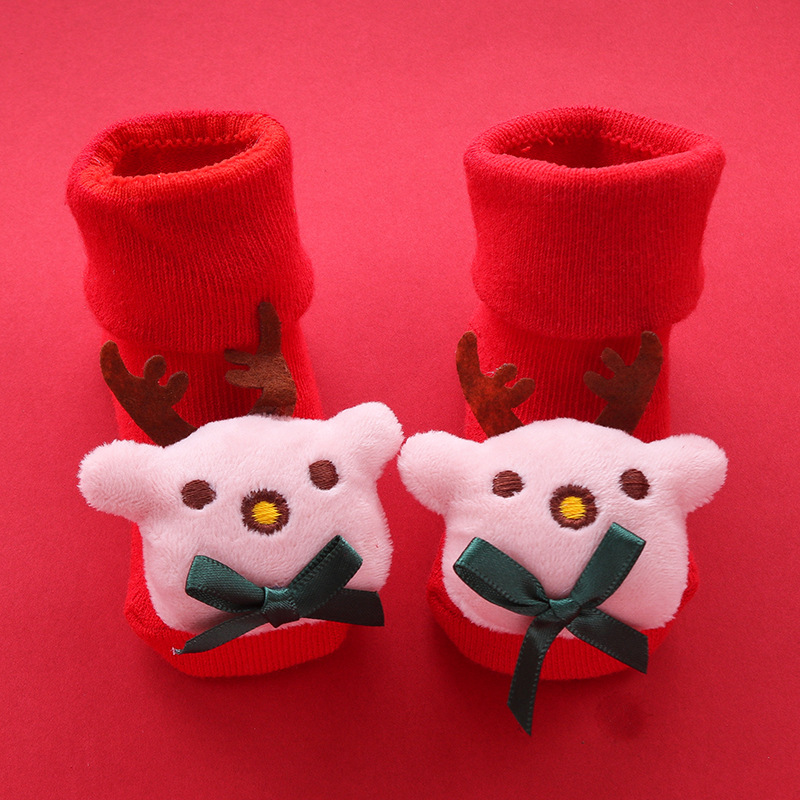Calcetines navideños para bebé, medias suaves y cálidas, antideslizantes, de invierno
