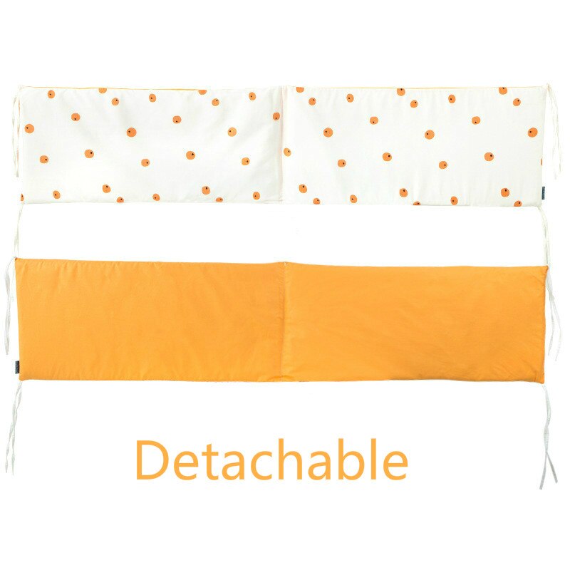 Baby Bed Bumper L-Vormige Katoen Gewatteerde Baby Wieg Zuigeling Bebe Nest Protector Cot Bumper Kamer Decoratie Enkel Stuk 120*30 Cm: Orange(L)