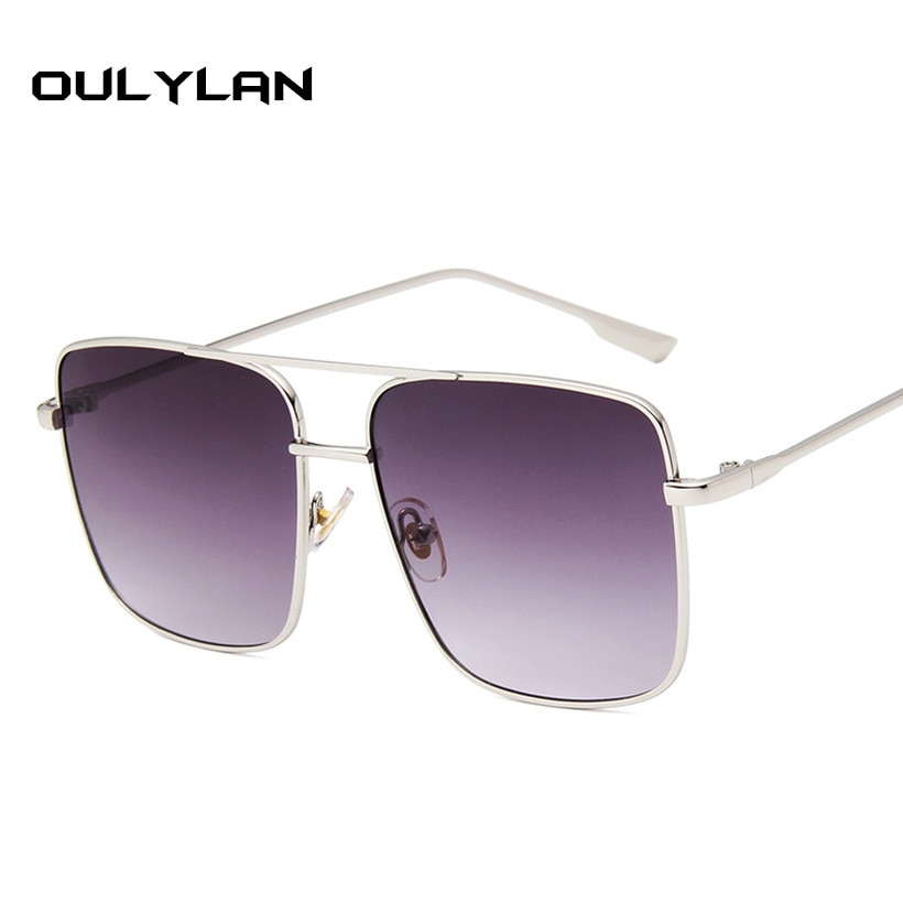 Oulylan retro firkantede solbriller kvinder mænd vintage gradient nuancer solbriller kvindelige mandlige luksusmærke briller