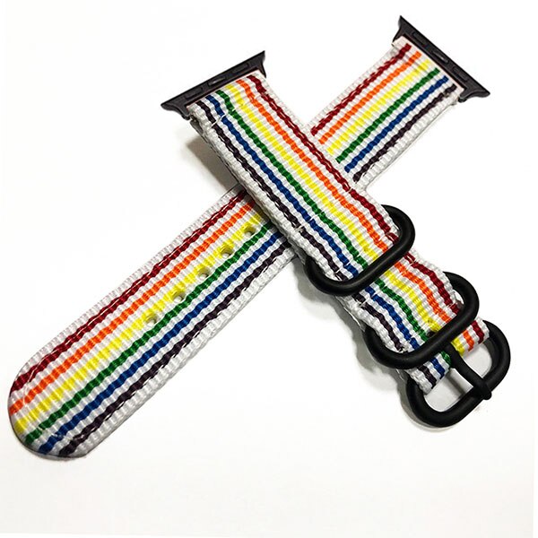 Cinta de náilon para apple watch 6 5 4 se 40mm 44mm tecido pulseira para iwatch série 6 5 4 3 2 1 esporte respirável 42mm 38mm faixas: seven color / 42mm or 44mm