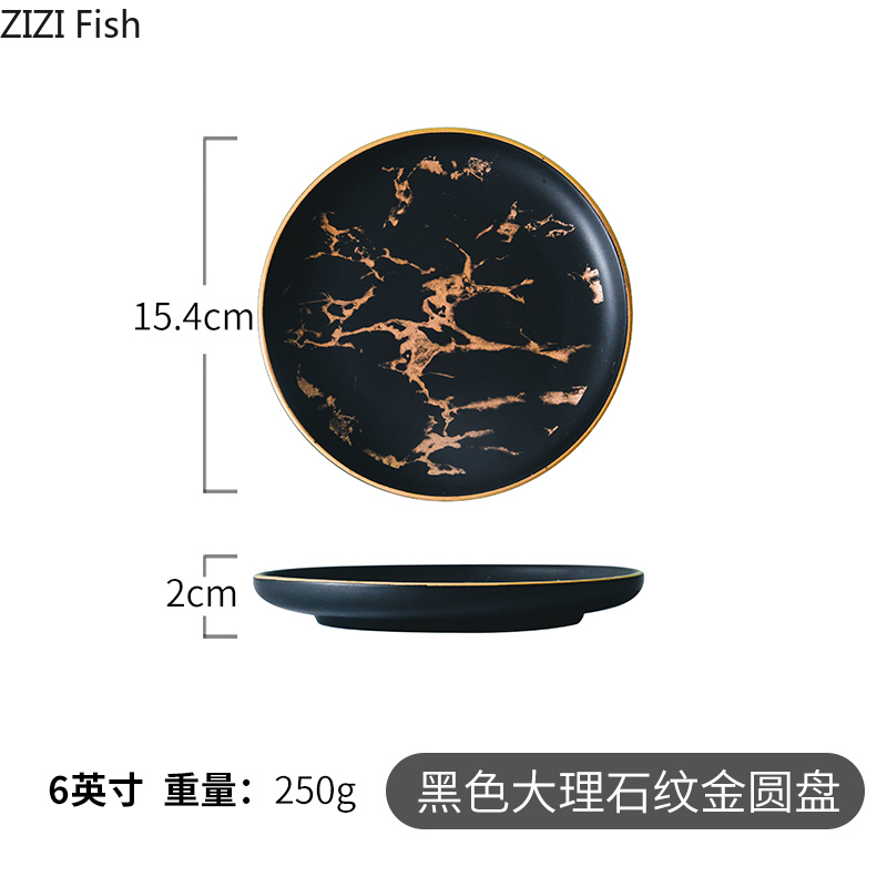 Marble Texture Ceramic Dinner Dish Plate Rice Salad Noodles Bowl Soup Plates Dinnerware Sets Home Tableware Kitchen Cook Tool