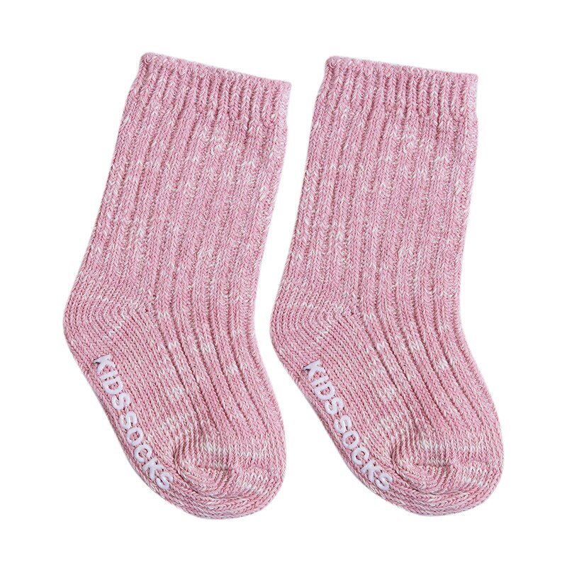 Kids Socks Cotton Baby Anti Slip Soft Socks Solid Color Autumn Winter Warm Casual For Boy Girl Toddler 0-4T: Pink / 24M