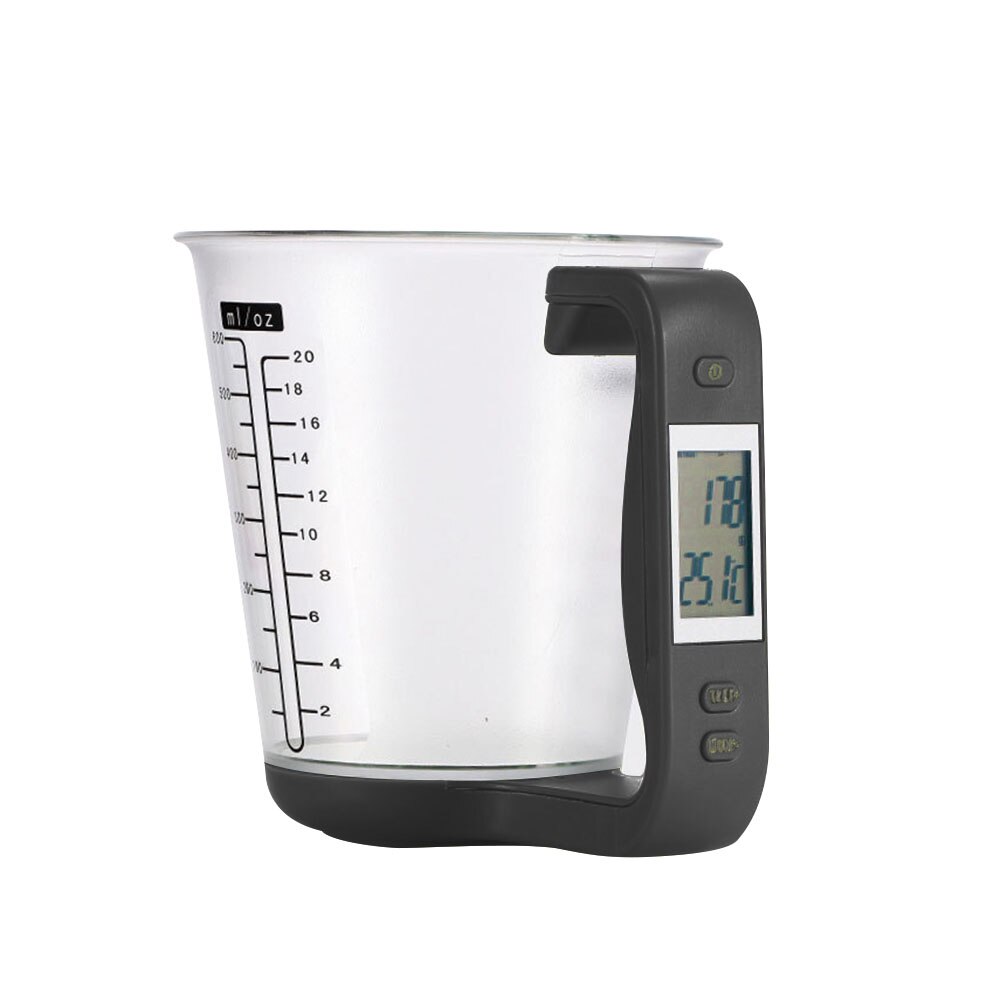 Large Capacity Electronic Measuring Cup Kitchen Scales Digital Beaker Libra Scale with LCD Display Temperature Measurement Cups: Black