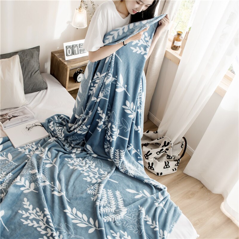 LREA High Density adult coral fleece blanket for плед winter cover on the bed warm travel comfortable and soft throw