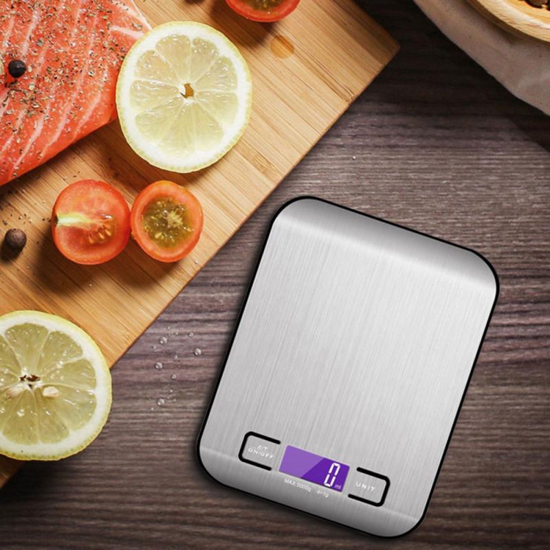 5kg/1g Electronic Kitchen Scale Digital Food Scale Stainless Steel Weighing Scale LCD High Precision Measuring Tools KitchenTool