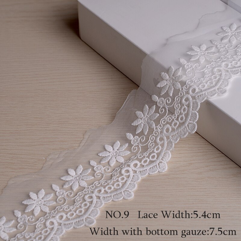 Materiał koronkowy DIY akcesoria siatka gaza rękojeść koronka bawełniana koronka biały beż wesele tkanina na suknię wykończenia ręcznie: nie.9