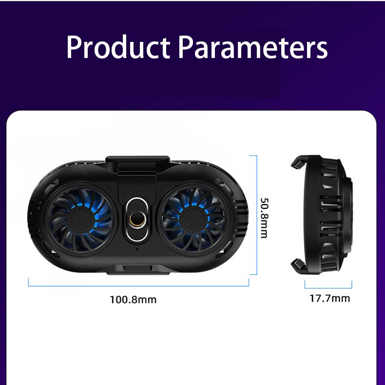 Phone Radiator Double Fan Mobile Phone Radiator Phone Holder Cooling Pad Gamepad Controller Heat Sink Mobile Phone Accessories