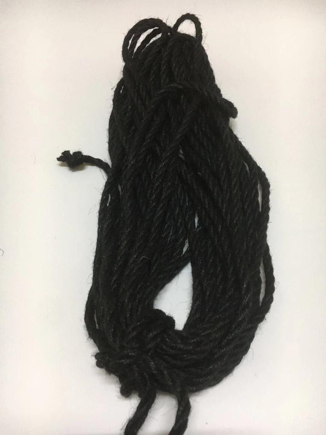 5 meters a lot 6mm jute rope with blue red black raw colors for DIY pet Scratching: Black