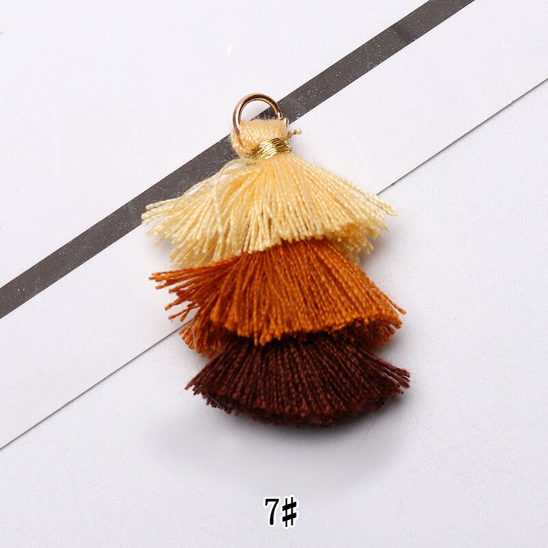 6pcs/lot 35mm three layers Overlapping tassels silk fringe sewing tassel decorative key tassels for curtain home decoration: 07