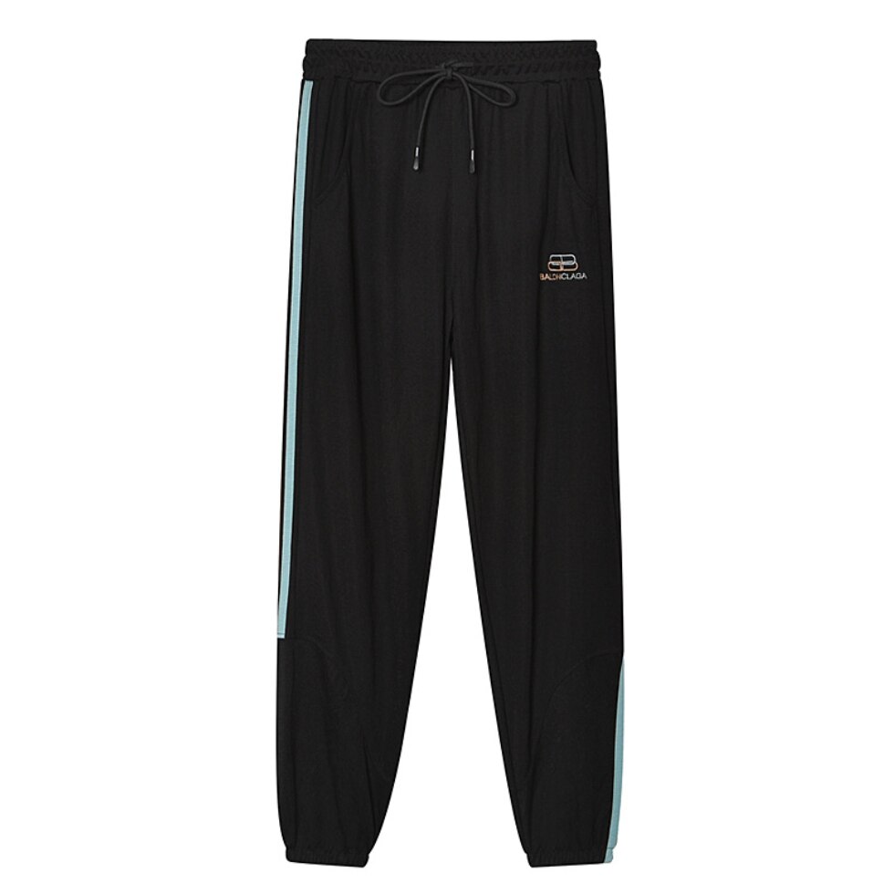 Kvinder sportsbukser cool blødt stof farve striber jogger joggingbukser til kvinder jogging sport jogger gymsport jogging bukser: Sort / Xxl