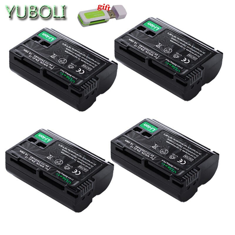 Bateria en  el15 el15a en -el15a enel 15 en-el15 batteri för nikon  d500 d600 d610 d750 d7000 d7100 d7200 d800 d800e d810 d810a & 1 v1: 4 batterier