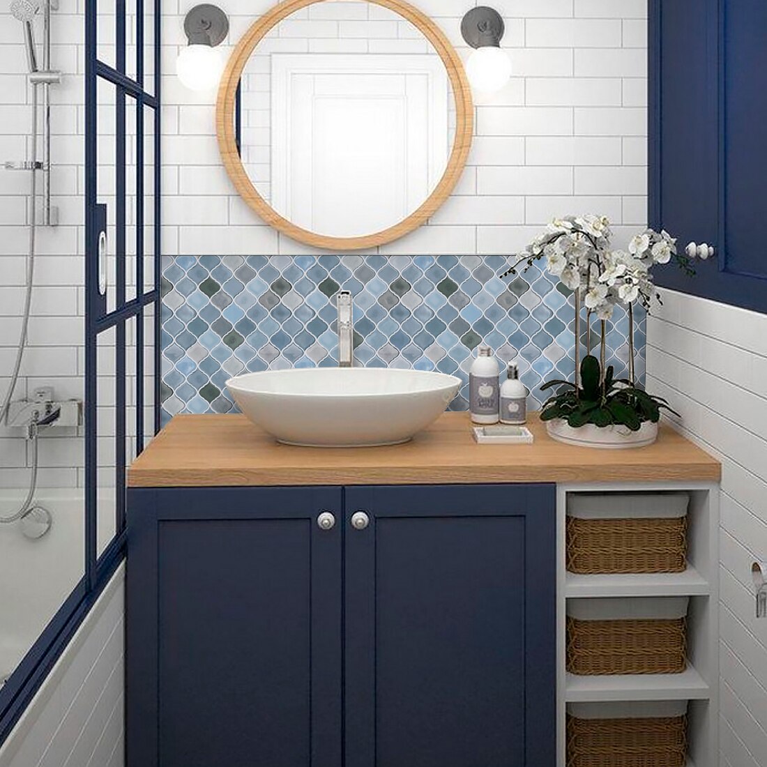 11*10 cali Muti kolor arabeska skórki i trzymać płytki robić kuchni łazienka naklejki Backsplash