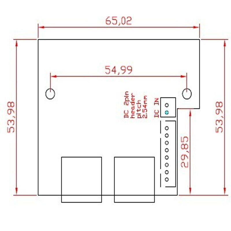 Fabriek direct mini snelle 10/100 mbps 2 poort ethernet netwerk lan hub switch board twee layer pcb 2 rj45 1 * 8pin hoofd poort