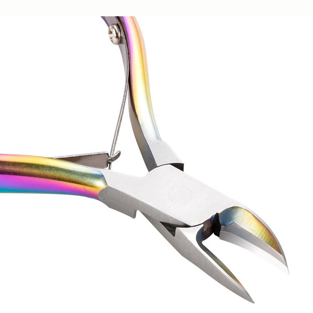 1 PC Nail Cuticle Nipper Scissors Dead Skin Onychomycosis Remover Colorful Titanium Manicure Tool Eagle Beak Pliers