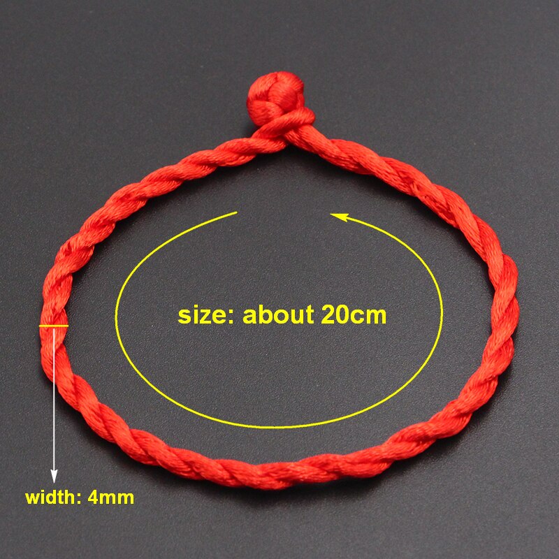 Cute Horseshoe Beads 4mm Red Thread String Bracelet Lucky Red Handmade Rope Charm Bracelet for Women Men Jewelry