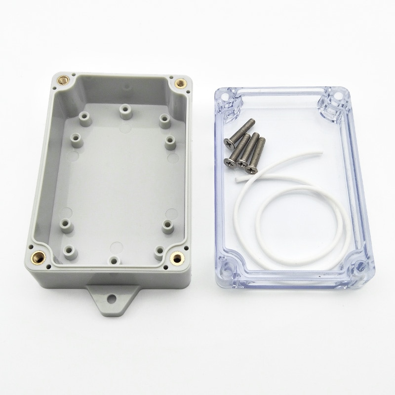 100mm x 68mm x 40mm Clear Cover Sealed DIY IP65 ABS Plastic Wire Box Waterproof Electric Junction Box with Fixed Mount Holes