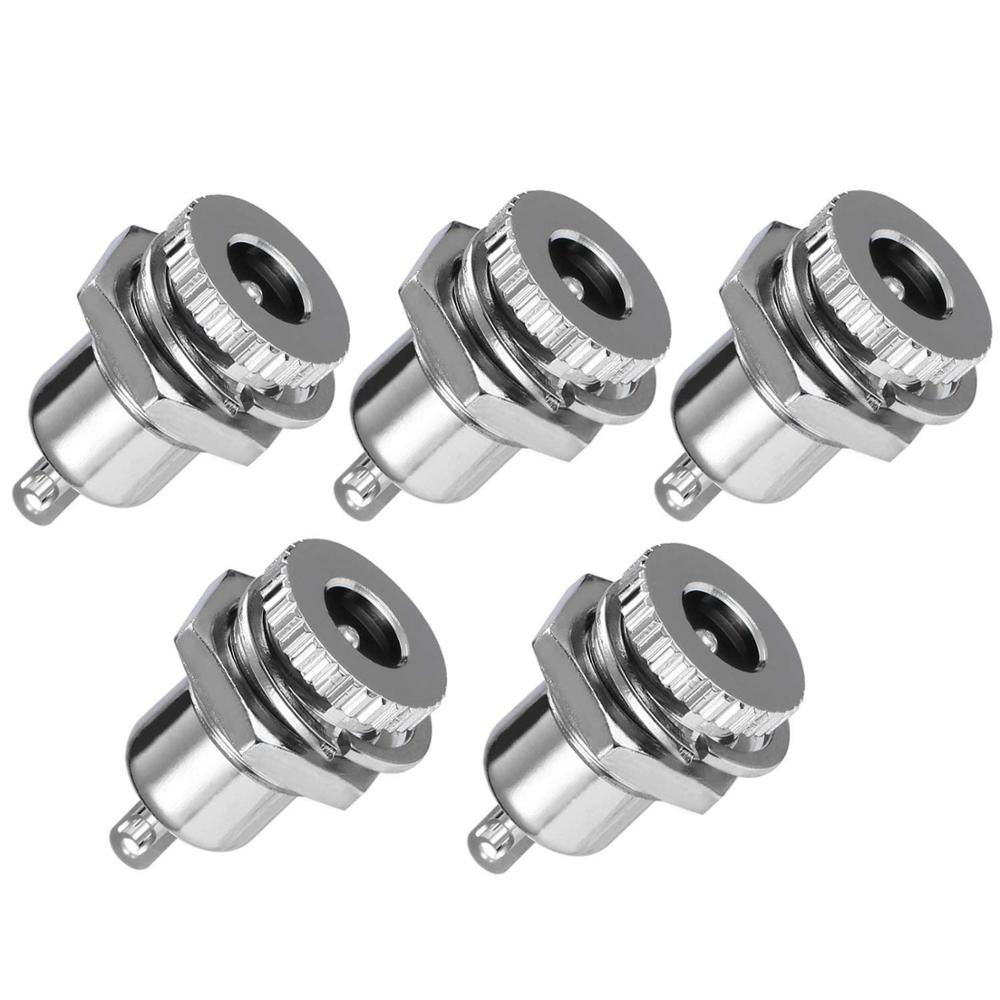 5-Pack DC-099 5.5 mm x 2.1mm 30V 10A DC Power Jack Socket,Threaded Female Panel Mount Connector Adapter