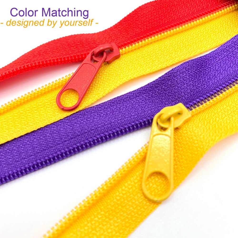 #5 5 Meter 24 Farben Nylon Spule Reißverschlüsse durch sterben Hof mit 10 stücke Schieberegler für DIY NäHenne Schneider handwerk Taschen