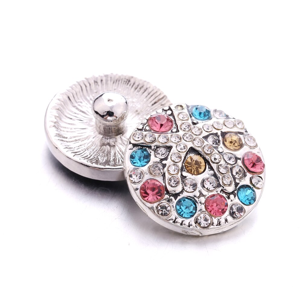 5pcs/lot Snap Jewelry Rhinestone Butterflu Love Heart 18mm Snap Buttons Round Metal Charms Fit Snap Bracelet Bangles