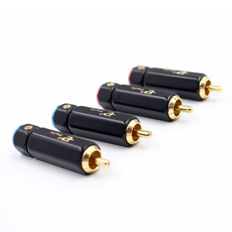 Palic Gold Plated RCA Plug Lock Collect Solder A/V Connector HIFI Connector for DIY cable diameter