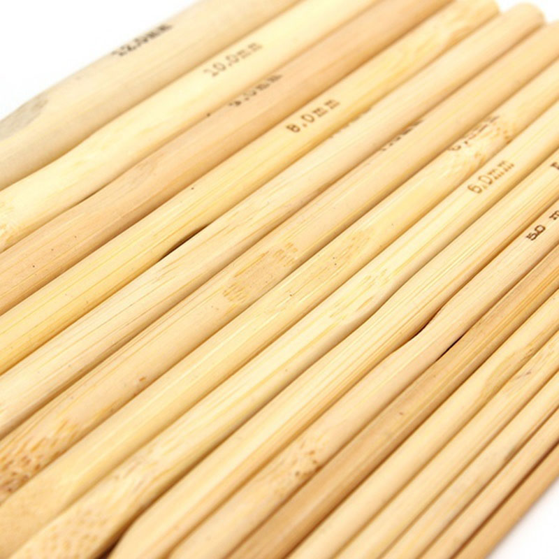 16 Maten Set 6 "Bamboe Breien Weave Naald Haaknaalden Craft Tool 2.0-12.0 Mm