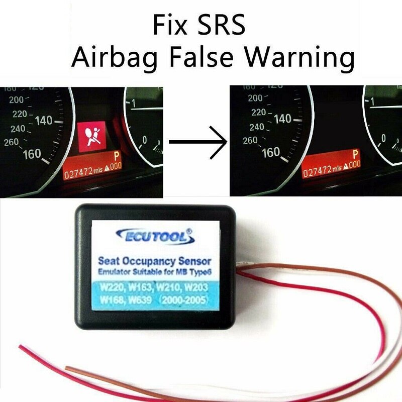 Mærke autostol belægning airbag sensor srs emulator til mercedes-benz  w220 w163 w210 w203 biltilbehør srs emulator
