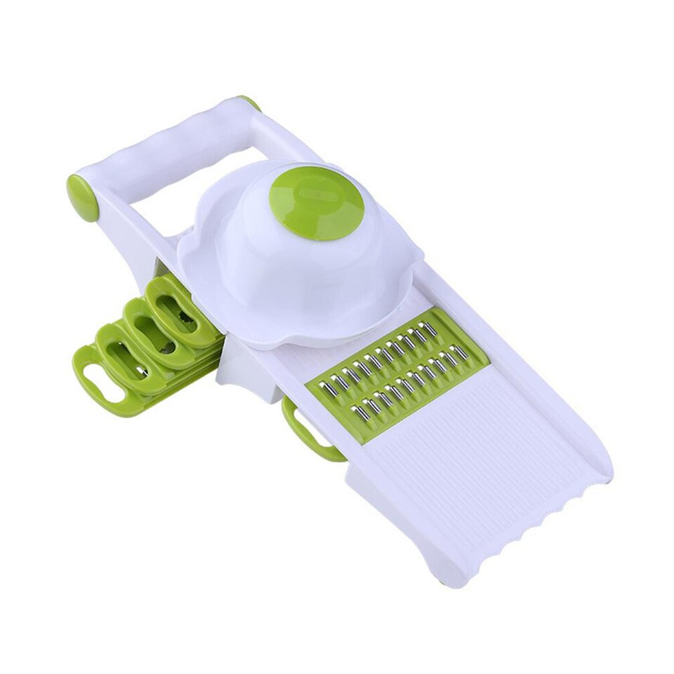 Cortador de verduras multifunción, utensilios de cocina, cortador de mandolina, rallador para accesorios para verduras, herramientas de patata y zanahoria: STYLE 2 Green