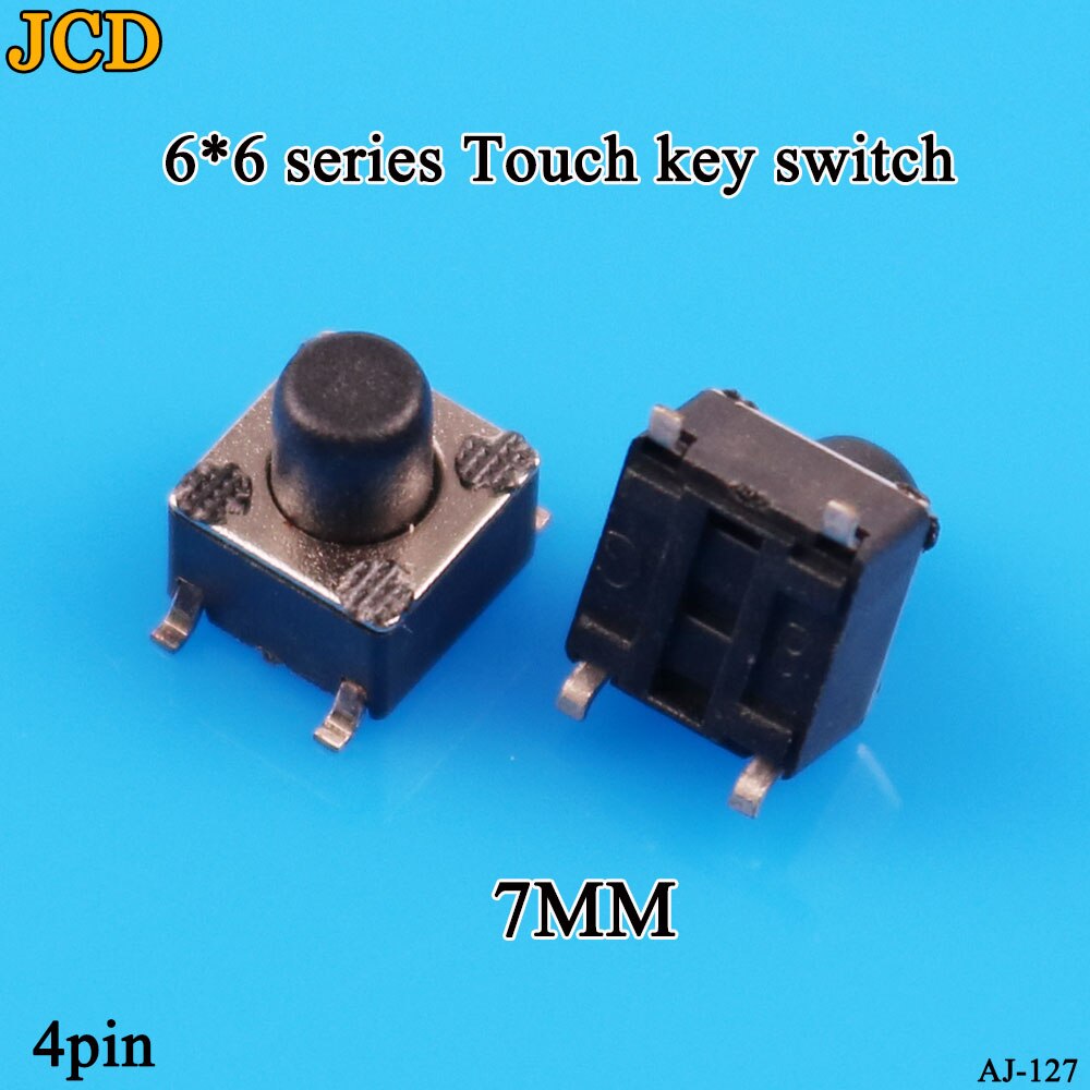 JCD 1PCS SMD Schakelaar 6*6*4.5mm 6*6*5mm 6.5mm 7mm 6X6 4Pin Tactile Tact Push Button Micro Switch Zelf-reset Schakelaars