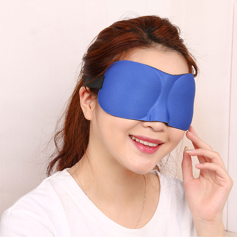 For nylig søvn mørklægningsbriller 3d øjenplaster træthedsdæmpning åndbar nerver kølig beskyttelsesbriller  do99: Blå