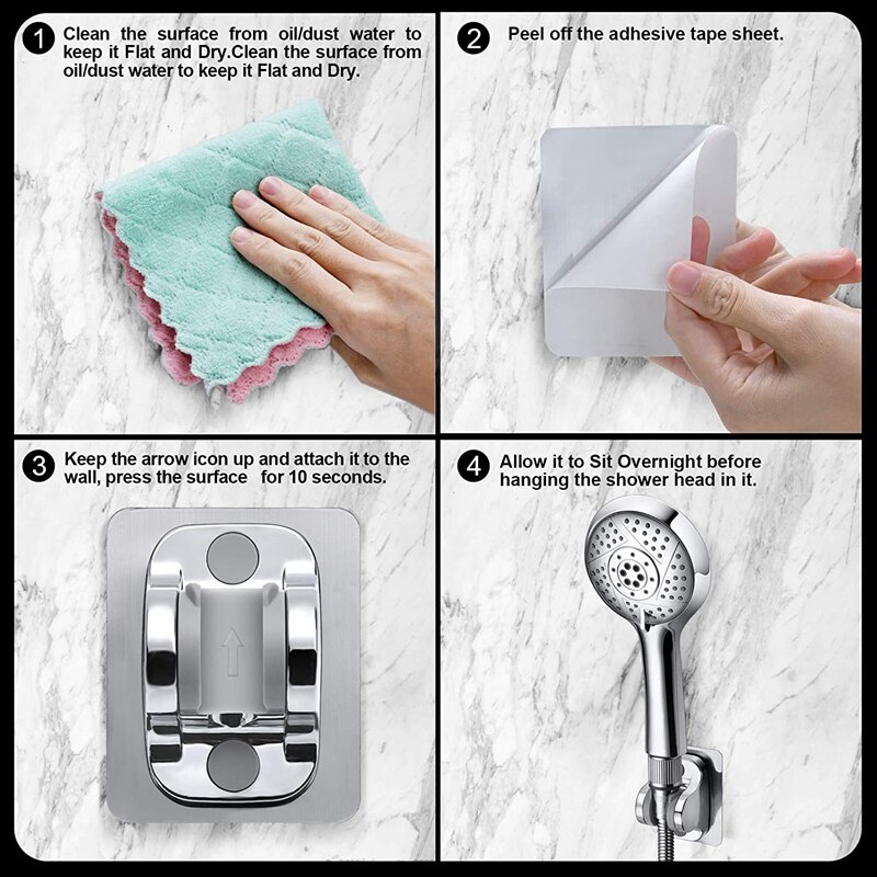 Douchekop Houder-Lijm Handheld Douchekop Houder Waterdicht En Hoek Verstelbare Wandmontage Douche Beugel