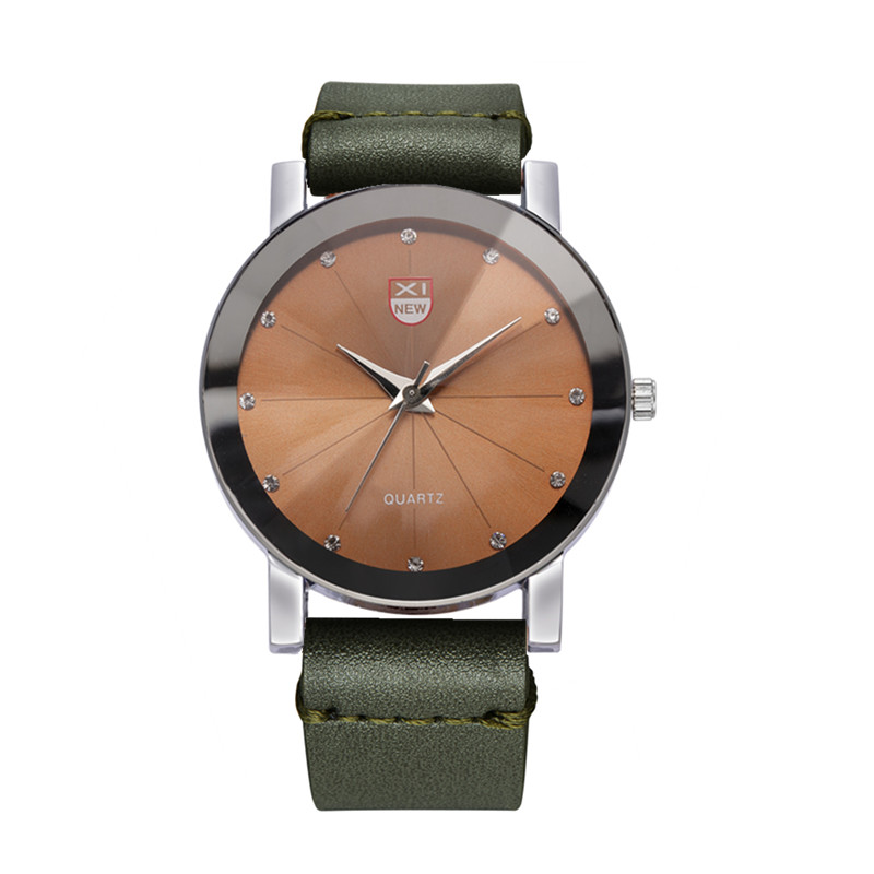 Relogio Masculino Xinew Goedkope Horloges Voor Mannen Mode Lederen Band Eenvoudige Quartz Polshorloge Erkek Barato Saat Zwart: Rood