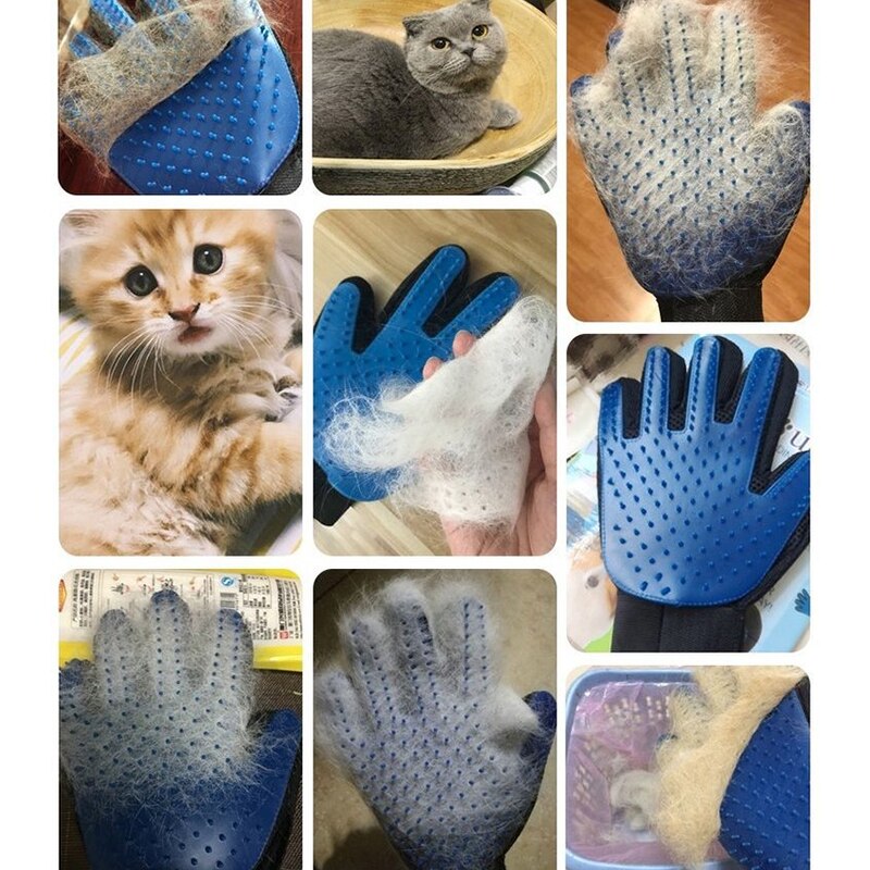 Guante de caucho para mascotas, guante de aseo para gatos, guantes para Cepillar el pelo del gato, peine para perros para gatos, cepillo para quitar el pelo, masaje limpio