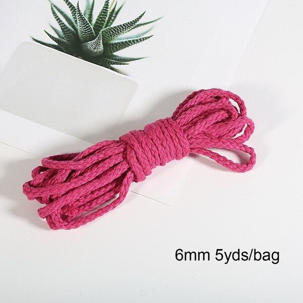 Corde torsadée en coton de 6mm, 5yards, cordon pour la couture décorative artisanale, pour la couture, pour emballage de , pour Bouquet, cordon pour fil artisanal: 05