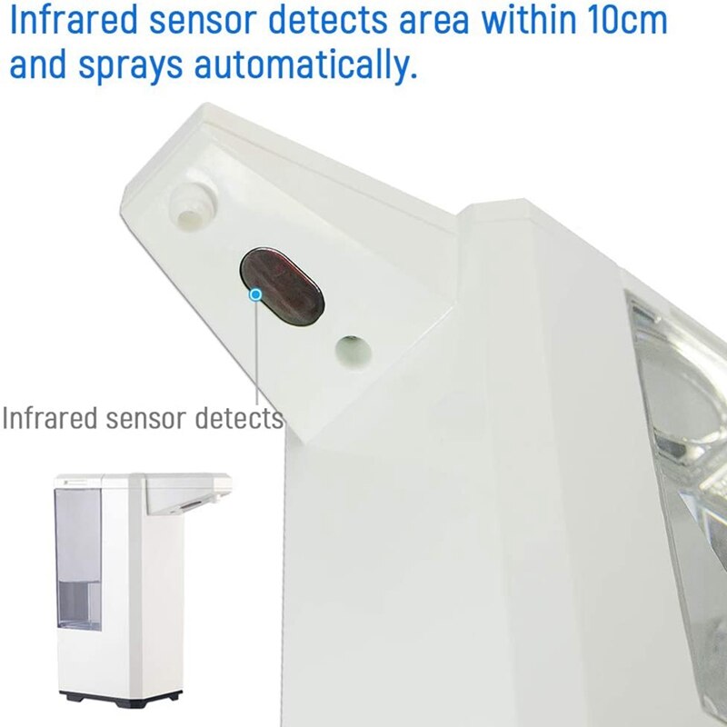 Automatisk alkohol dispenser berøringsfri sprøjtemaskine sensor tryk sæbedispenser 500ml sæbedispenser egnet til hjemmet
