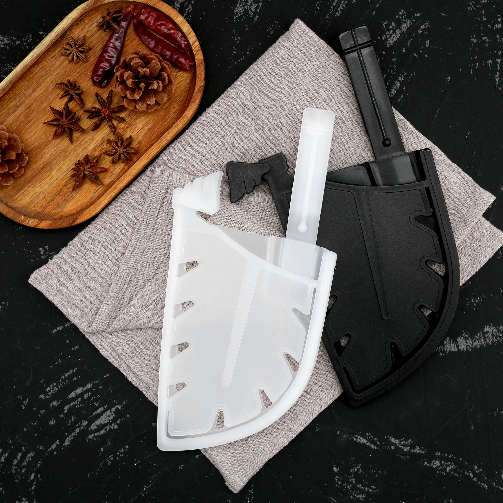 Knife Scabbard Plastic White Black Knives Sheath Case Belt Loop Butcher Knife Cover Edge Protection Case Knife Sleeve Tools DIY