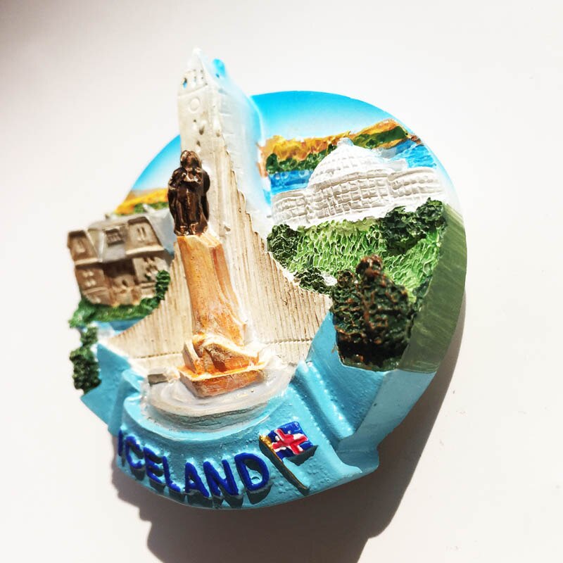 Handmade Painted Iceland 3D Fridge Magnets Tourism Souvenirs Refrigerator Magnetic Stickers