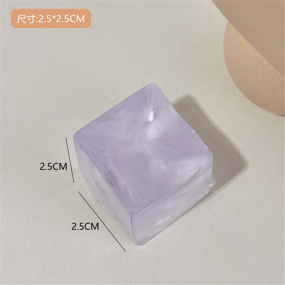 Fidget Toy Mini Squishy Toys Mochi Ice Block Stress Ball Toy Kawaii Transparent Cube cat paw fish Stress Relief Squeeze Toy: Yellow