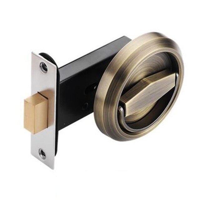 Double-sided Door Lock Stainless Steel 304 Recessed Invisible Handle Home Safety Hidden- Door Pulls Fire Proof Locks Set: bronze