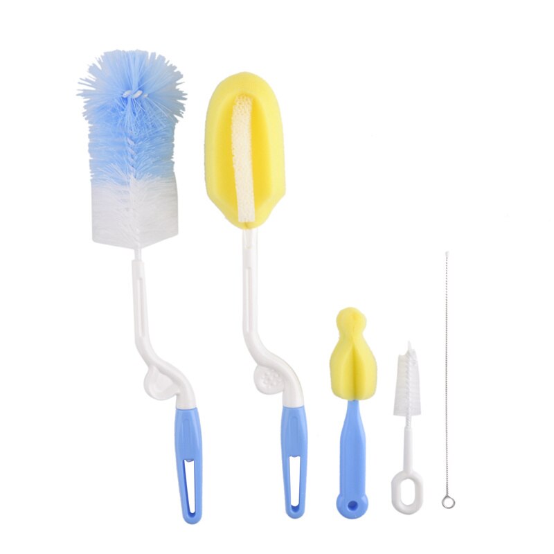 Set di spazzole per biberon per bambini detergente per capezzoli Nylone spazzola per biberon lunga spugna bicchiere di plastica latte tazza d&#39;acqua pulizia biberon: Default Title