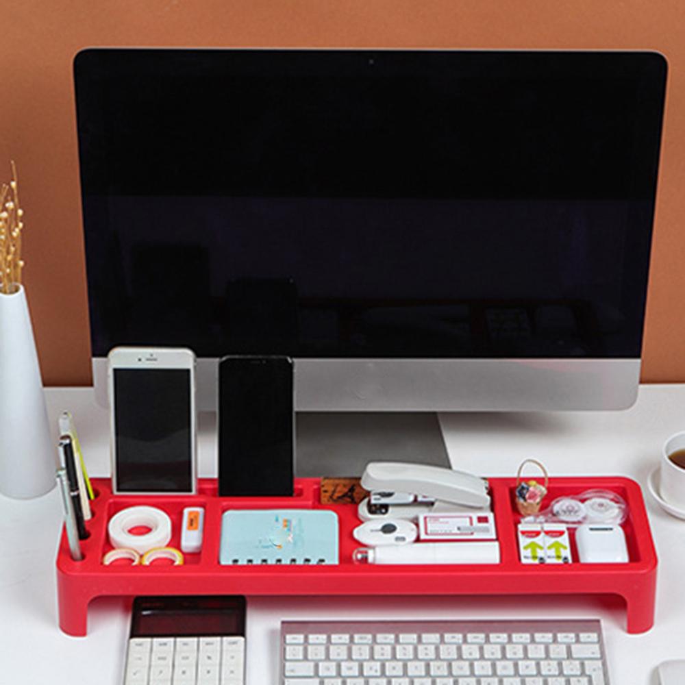 Plastic Office Table Organizer Desk Keyboard Rack Stationery Storage Holder Computer Home Office Desktop Storage Shlelf