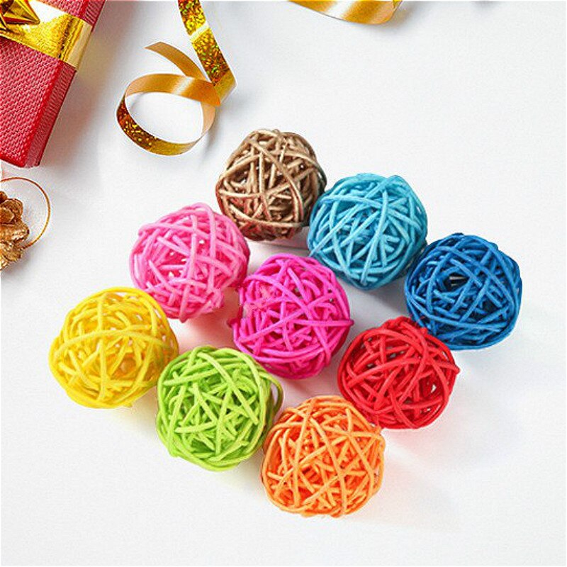 1 stücke 3cm Gelb Rattan Ball Spielzeug Ball Freundliche Bunte Weiche Kunststoff Ozean Lustige Baby Kind Schwimmen Spielzeug Wasser pool Welle