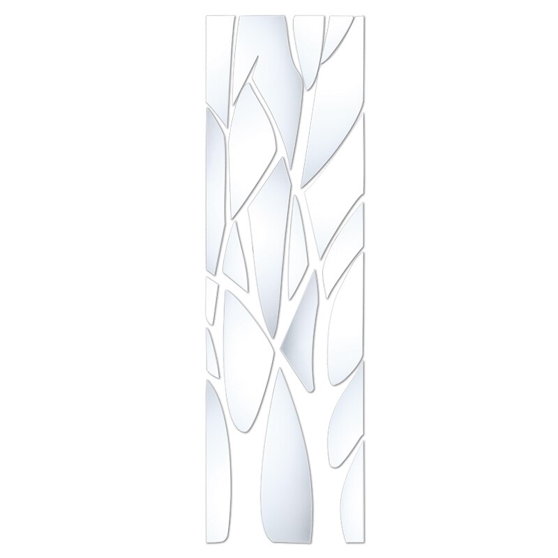 3D Tree Mirror Wall Sticker Irregular Acrylic Mirror Sticker Stick On Decal Removable Art Decorative Decal Mirrors 100X28cm