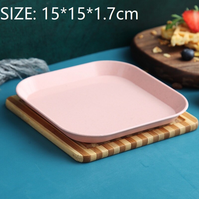 Couverts portables de voyage, boîte de couverts portables de voyage Style japonais couteau à paille de blé fourchette cuillère baguettes pour étudiants service de vaisselle de cuisine 4 pièces/ensemble: B2-1pc plate