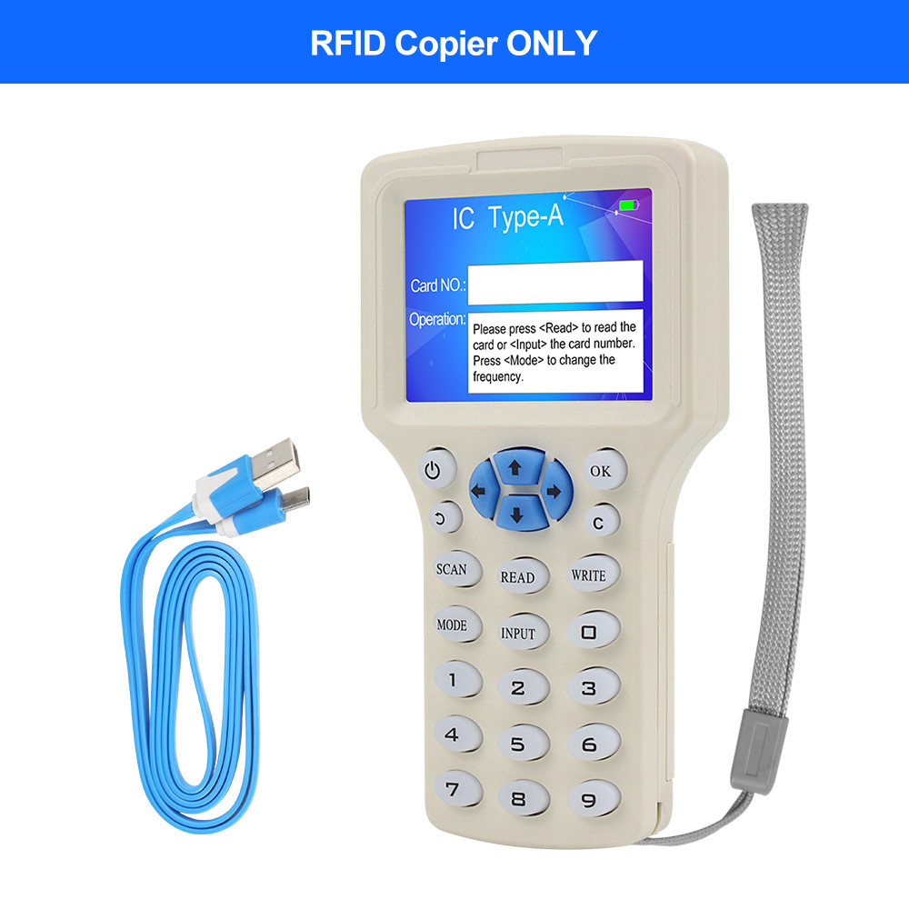 Rfid super featured smart card reader 125 khz key card copier rfid duplicator 13.56 mhz encrypted programmer usb uid  / t5577: Ns208