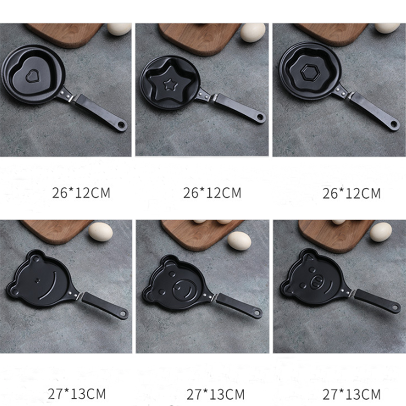 Creatieve Hart Kikker Beer Varken Non-stick Ei Pannenkoek Mini Fry Pan Zwart Blini Ontbijt Kookgerei Omelet pan Mold: Bear