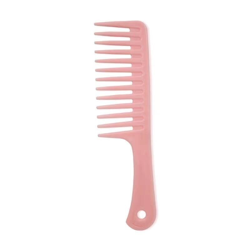 Large-tooth Comb Household Hair Salon Comb Curly Hair Comb Handle with Hole Color Plastic Wide-tooth Styling Comb: 4